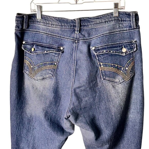 Kiss Therapy 18 Plus  Rhinestone Embellished Bootcut Jeans Classic 5-Pocket - Picture 4 of 10